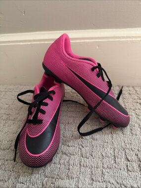 Nike Kids Pink and Black Soccer Cleats